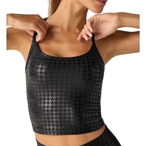 Beyond Yoga Slim Racerback Cropped Tank in Houndstooth
